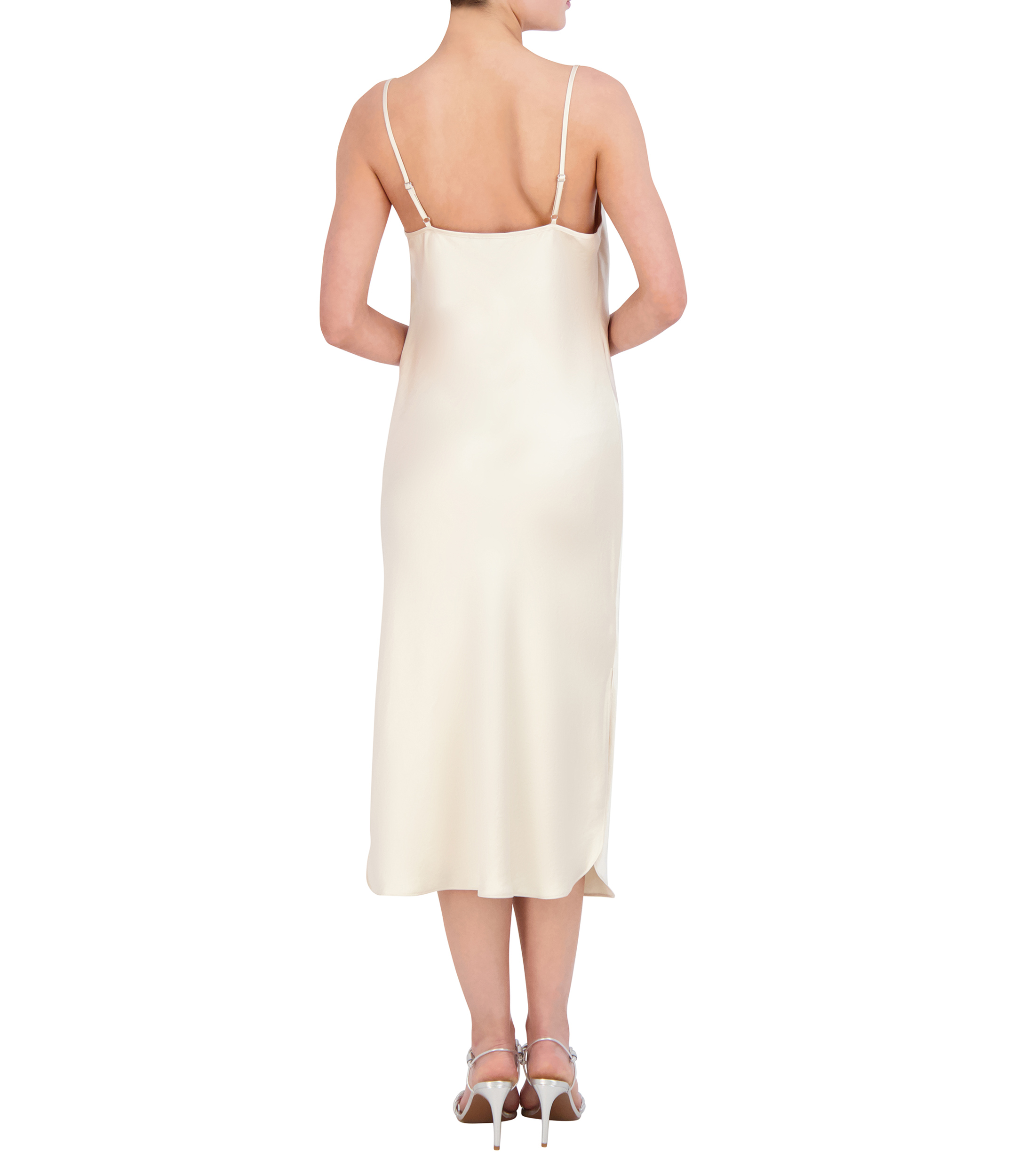 Vestido midi satinado Mujer